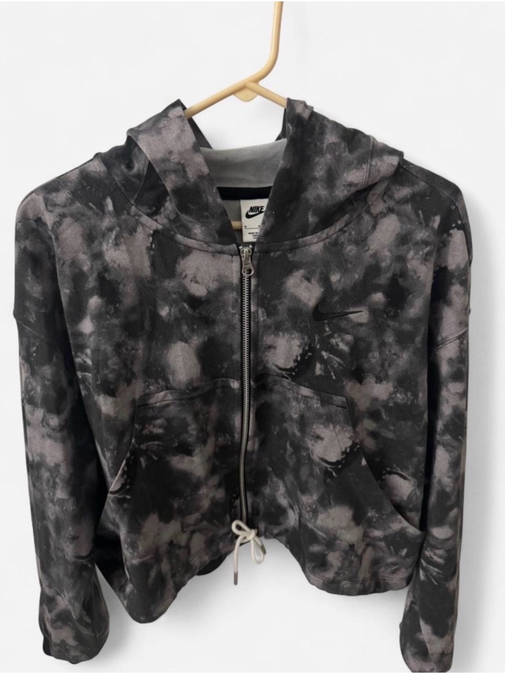 Nike Women's Black & Gray Tie-Dye Utility Zip Hoodie